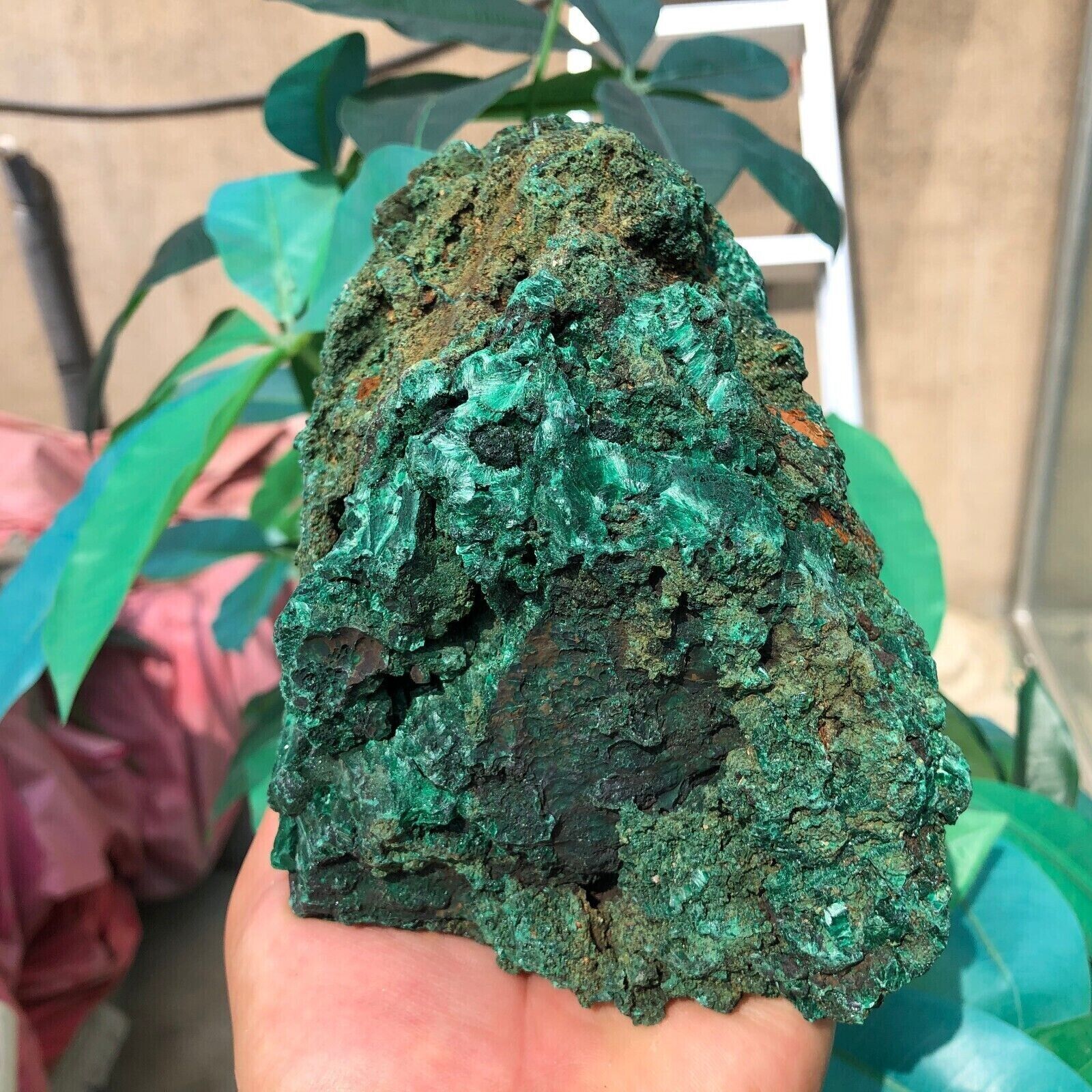 3.7 LB Natural Green Malachite Spherical Quartz Crystal Mineral Specimen Healing
