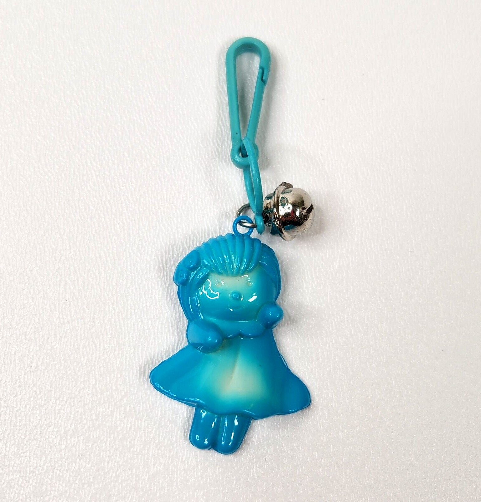 Vintage 1980s Plastic Bell Charm Rag Doll Toy For 80s Necklace