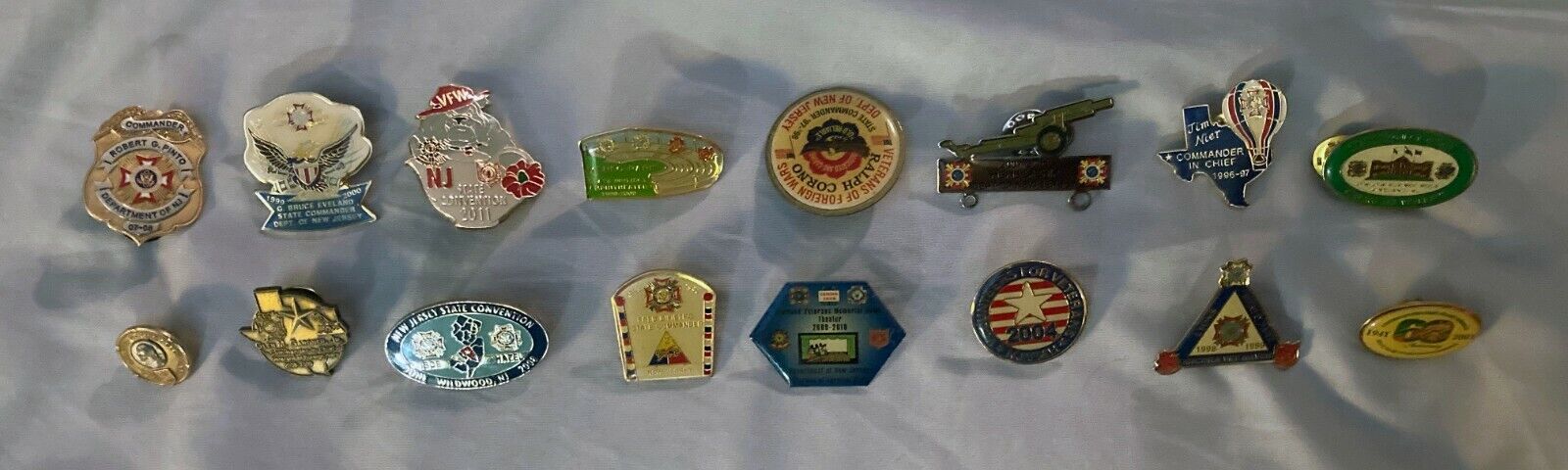 16 US Veterans of Foreign Wars VFW New Jersey Assorted Pins