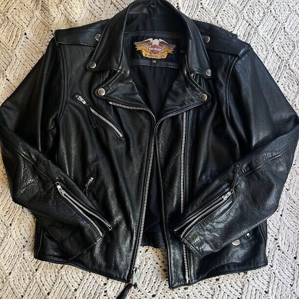 Vintage Harley Davidson Black Leather Jacket  | CA03402 | Made In USA | WL | 