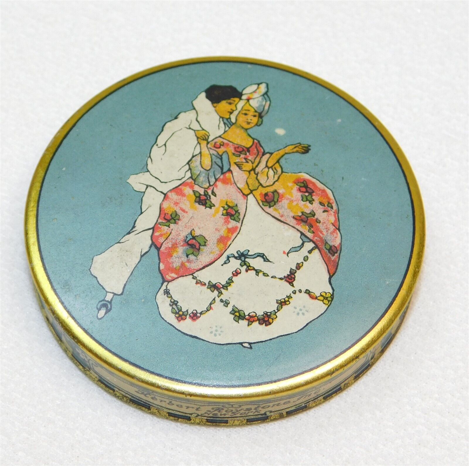 Antique La-May Sports Vanity Herbert Roystone Poudre L'Ame Face Powder Compact