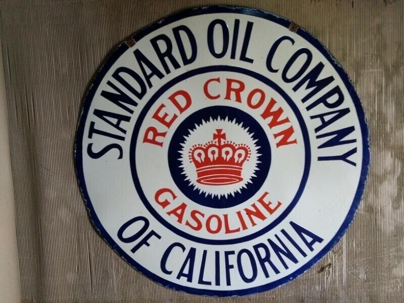 PORCELAIN RED CROWN ENAMEL SIGN 30X30 INCHES DOUBLE SIDED