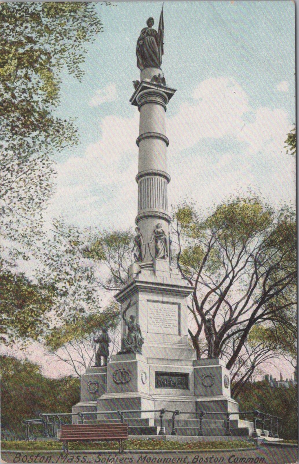 Soldiers' Monument Boston Common Unposted Postcard