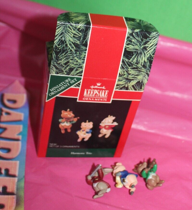 Hallmark Keepsake Miniature 3 Piece Harmony Trio Christmas Holiday Ornament 1992