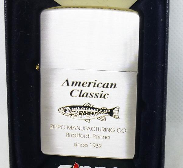 ZIPPO Lighter American Classic Trout 2000 Gold Silver ZIPPO Lighter American