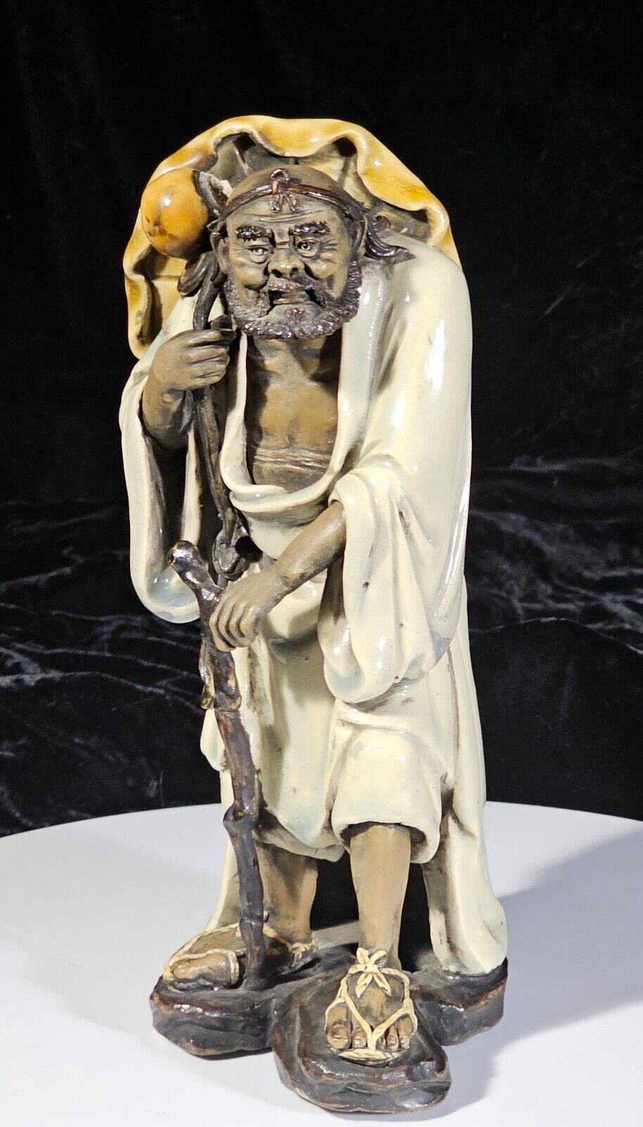 Antique Chinese Mudmen Shiwan Ware Figure of Tieguai Li From Eight Immortals