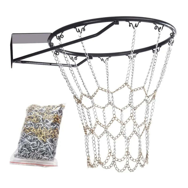 NNEOBA Durable Galvanized Steel Chain Basketball Net for Outdoor Classic Sport