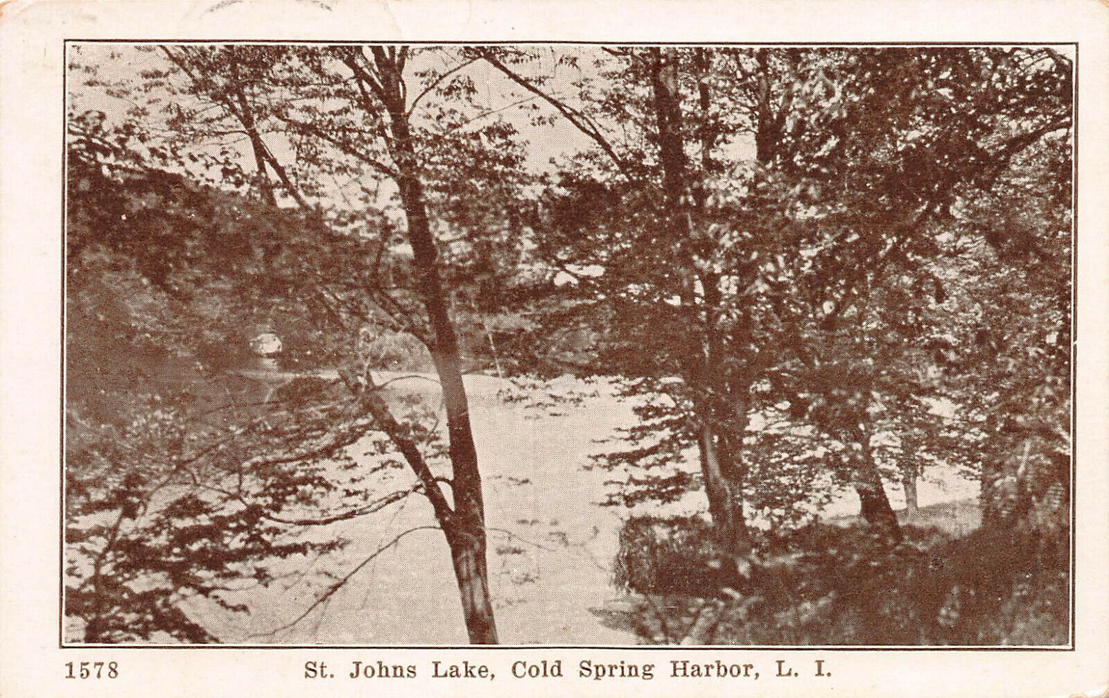 St. John's Lake, Cold Spring Harbor, Long Island, N.Y., Early Postcard, Used 