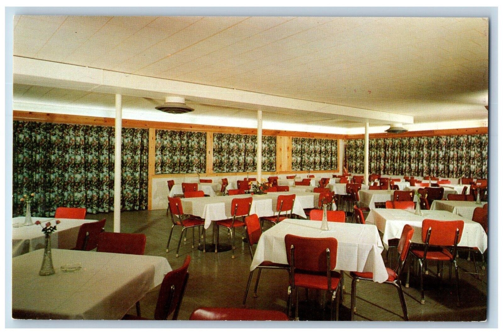 Fenwick Island Delaware Postcard Lighthouse Diner Interior View Restaurant 1960
