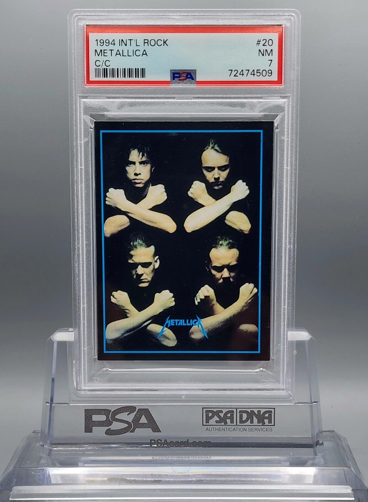 Metallica 1994 Ultra Figus #20 International Rock Cards Collection PSA 7 