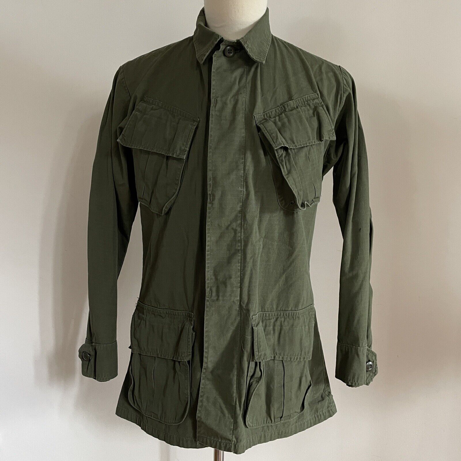 Vintage US Army Tropical Combat Coat XS 1969 Vietnam Poplin