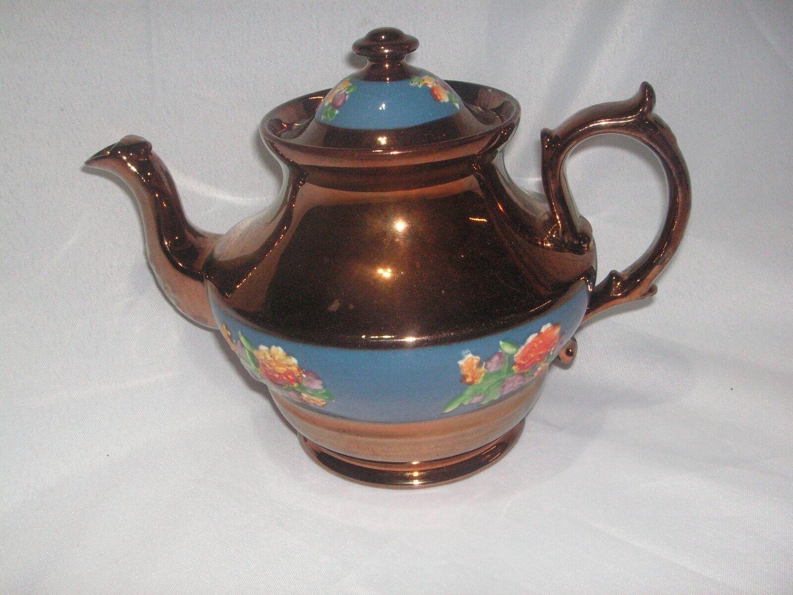 EARLY 1890\'S STAFFORDSHIRE COPPER LUSTER TEAPOT