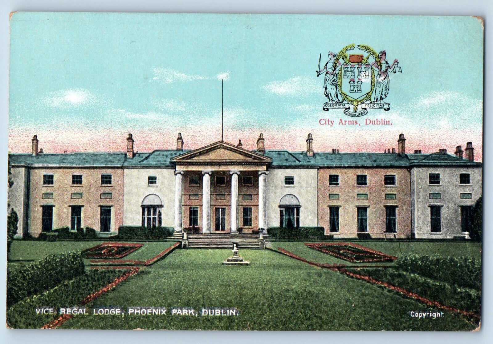 Dublin Ireland Postcard Vice Regal Lodge Phoenix Park c1910 Antique Unposted