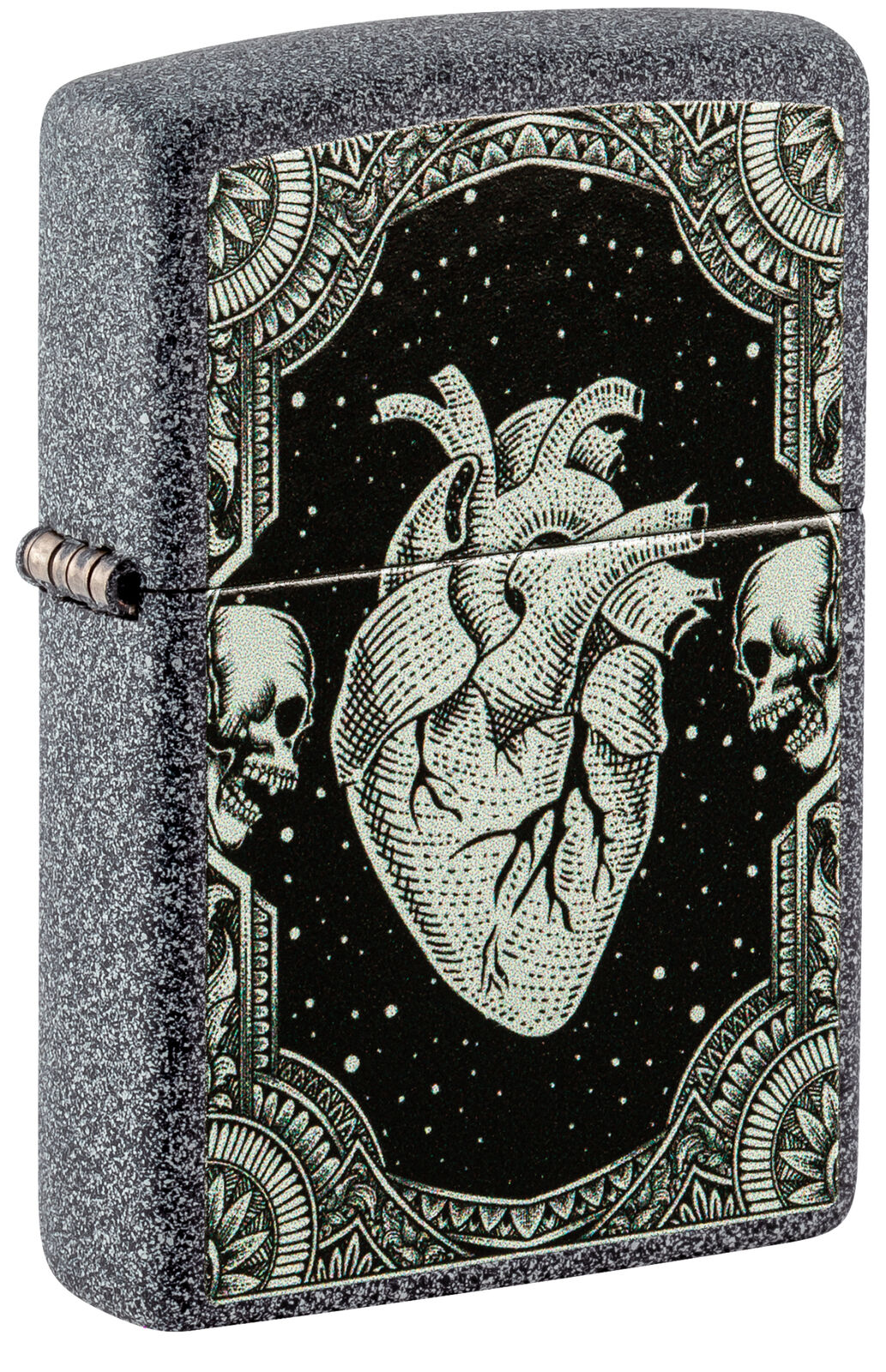 Zippo Heart Design Iron Stone Windproof Lighter, 48720