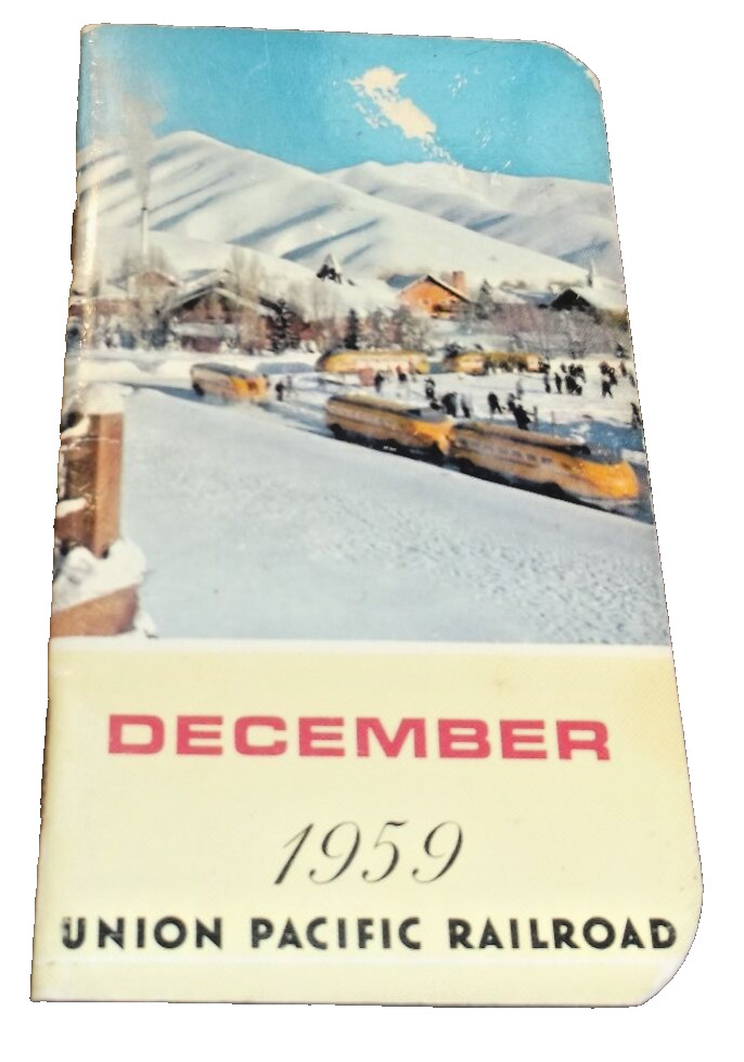 DECEMBER 1959 UNION PACIFIC POCKET NOTEBOOK PASSENGER TRAIN SOUVENIR