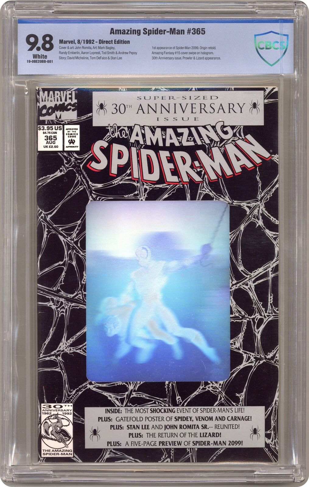 Amazing Spider-Man #365D CBCS 9.8 1992 19-0BE20BB-001 1st app. Spider-Man 2099