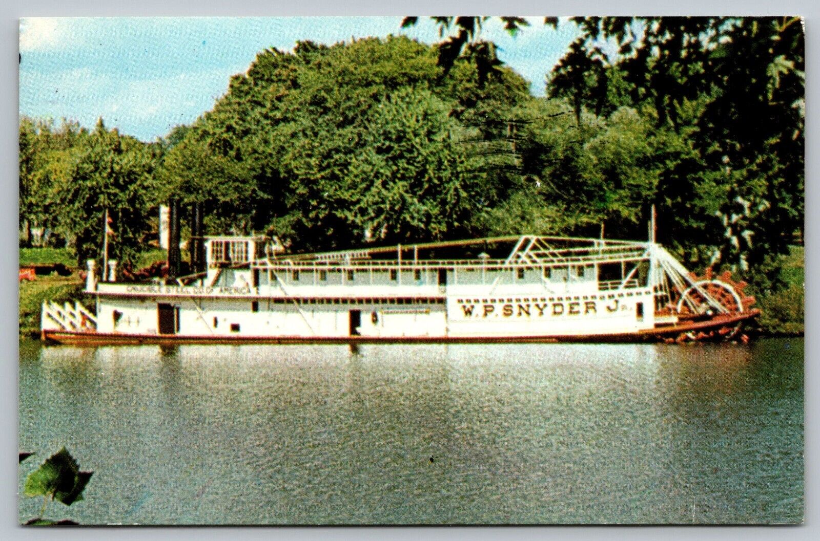 Postcard The W P Snyder Steamboat Muskingum River Marietta Ohio VTG c1980   E18