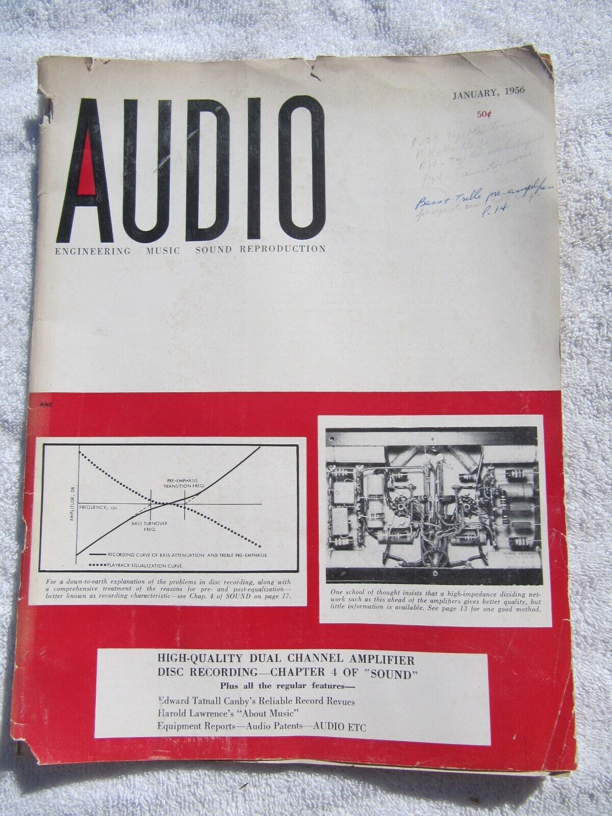 AUDIO ENGINEERING MAGAZINE Jan. 1956 GARRARD 301 Turntable Tape Recorder Radio