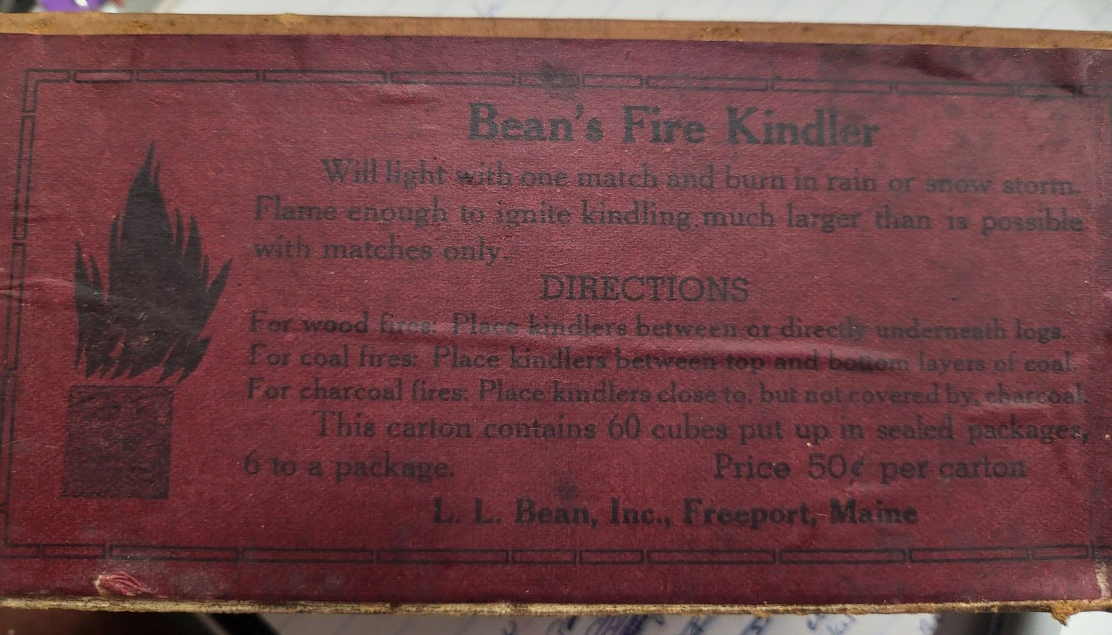Vintage Kindle Lite LL Bean\'s Fire Kindler Flares Full Case  Fire Starter Bits