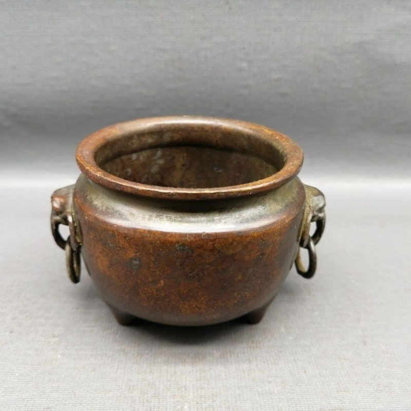 Antique Copper Small Aromatherapy Furnace Retro Xuande Incense Burner Collection
