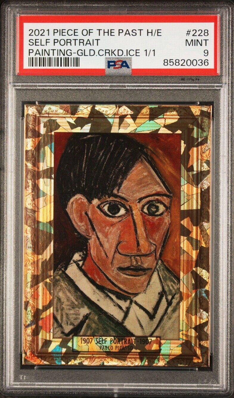 Pablo Picasso 1/1 Self Portrait Card 🔥PSA 9 2021 Pieces of The Past Cracked Ice