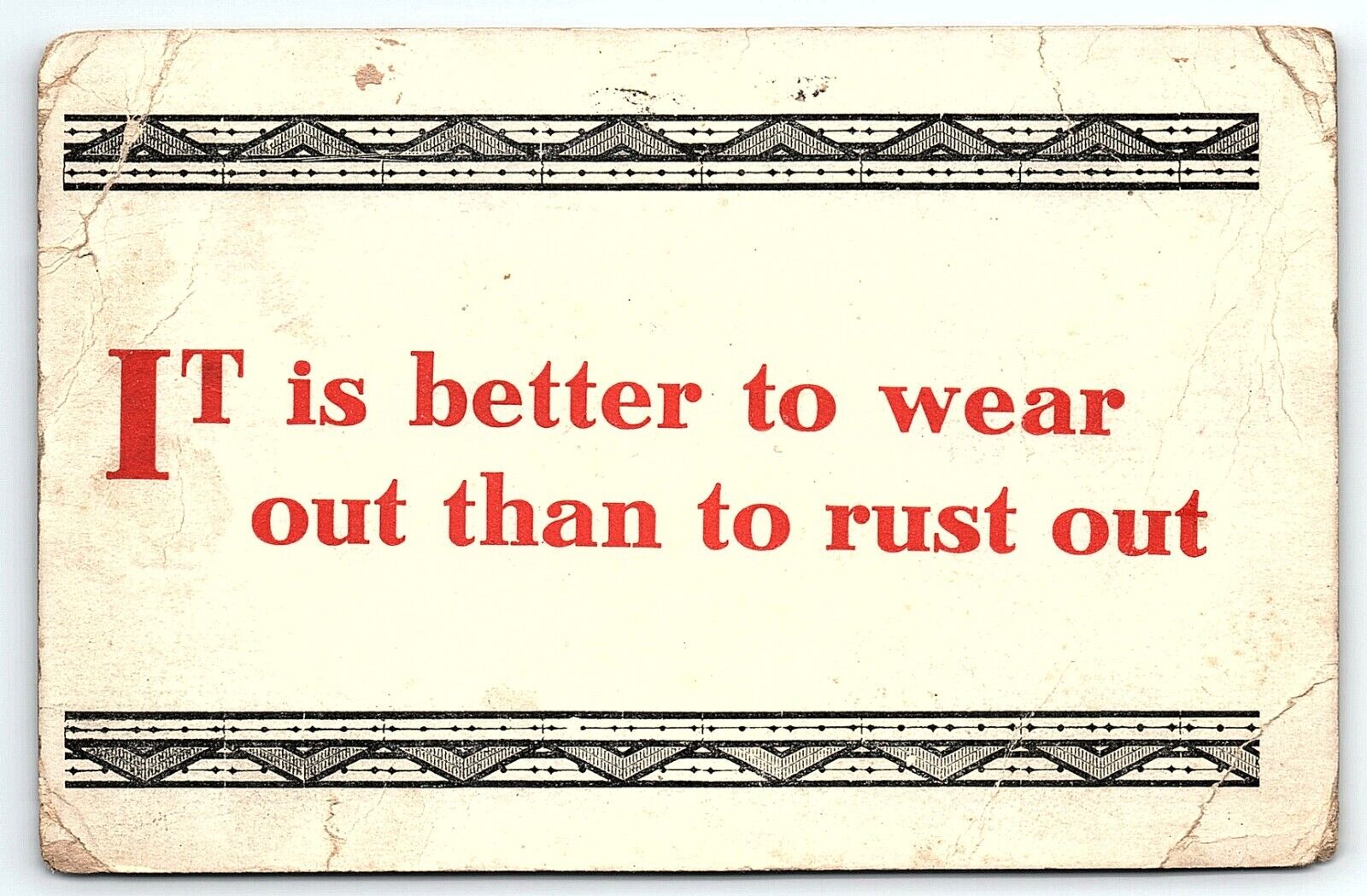 c1910 IT IS BETTER TO WEAR OUT THAN RUST OUT EARLY COMICAL POSTCARD P3182