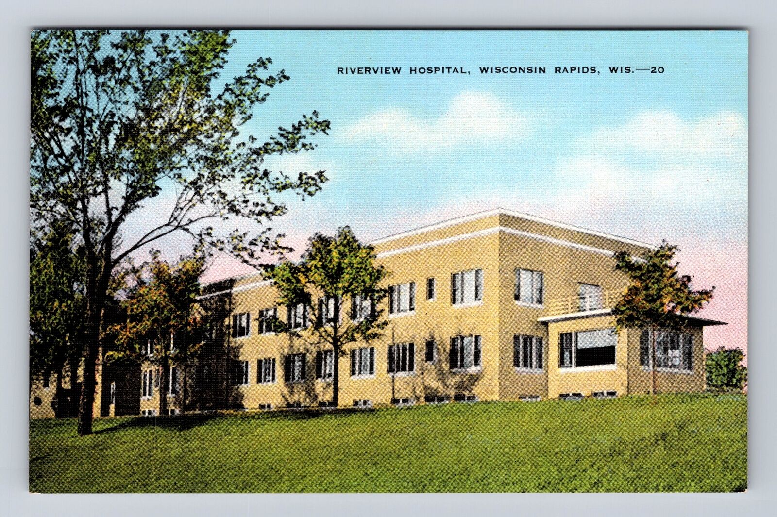 Wisconsin Rapids WI-Wisconsin, Riverview Hospital, Antique, Vintage Postcard