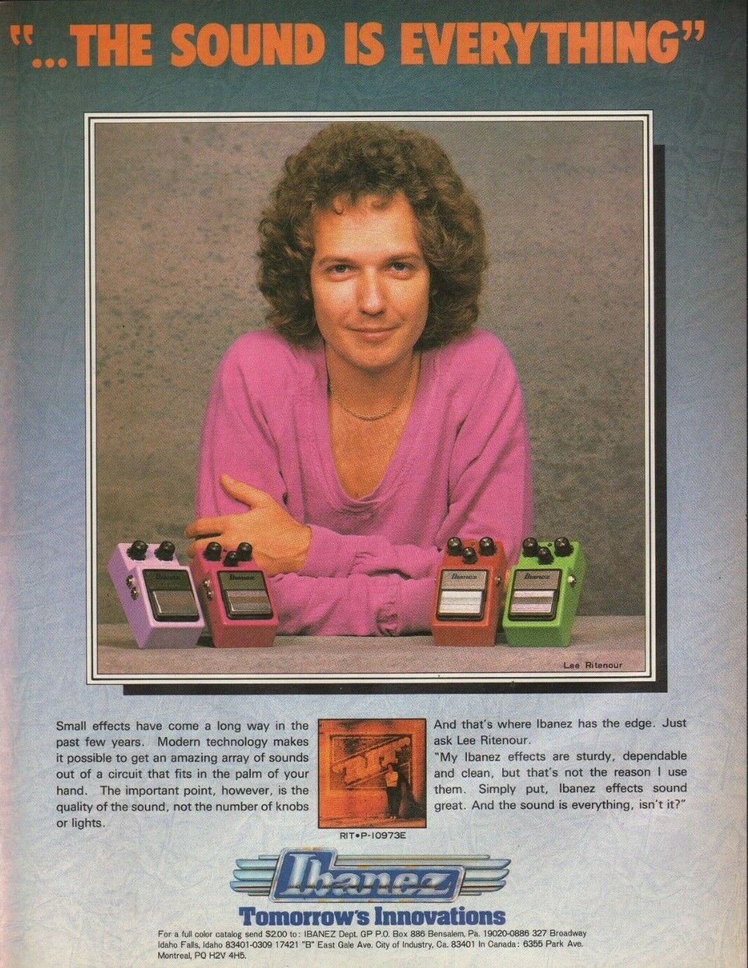 1982 Lee Ritenour for Ibanez Guitar Effects Pedals - Vintage Ad