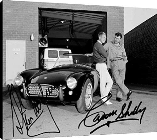 Steve McQueen and Carroll Shelby Floating Canvas Wall Art -