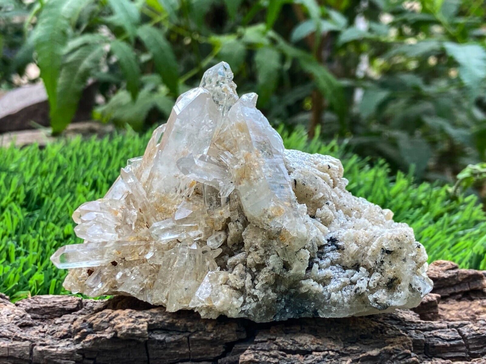 New Find white Phantom Quartz Crystal Cluster Mineral Specimen Healing 245gm