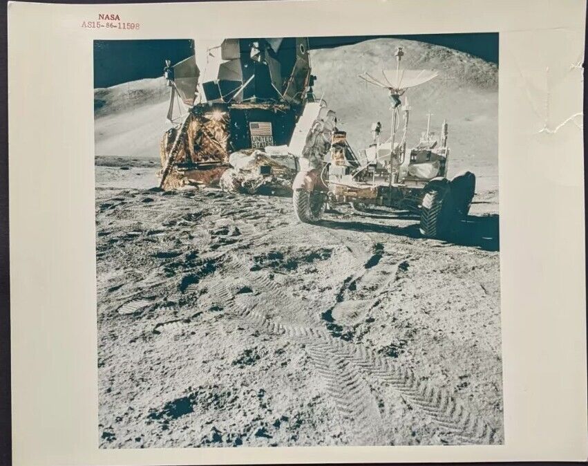 NASA Vintage photo AS15-86-11603 APOLLO 15 ASTRONAUT JAMES IRWIN at LUNAR Rover