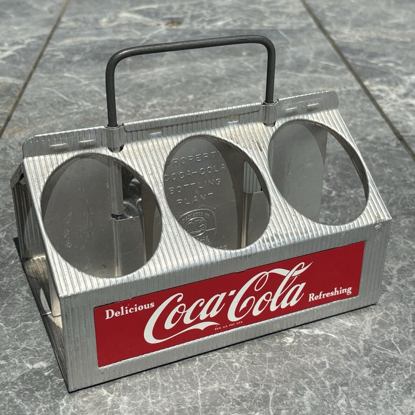 Vintage COCA COLA COKE 1950’s Aluminum Metal 6-Pack Bottle Carrier Holder