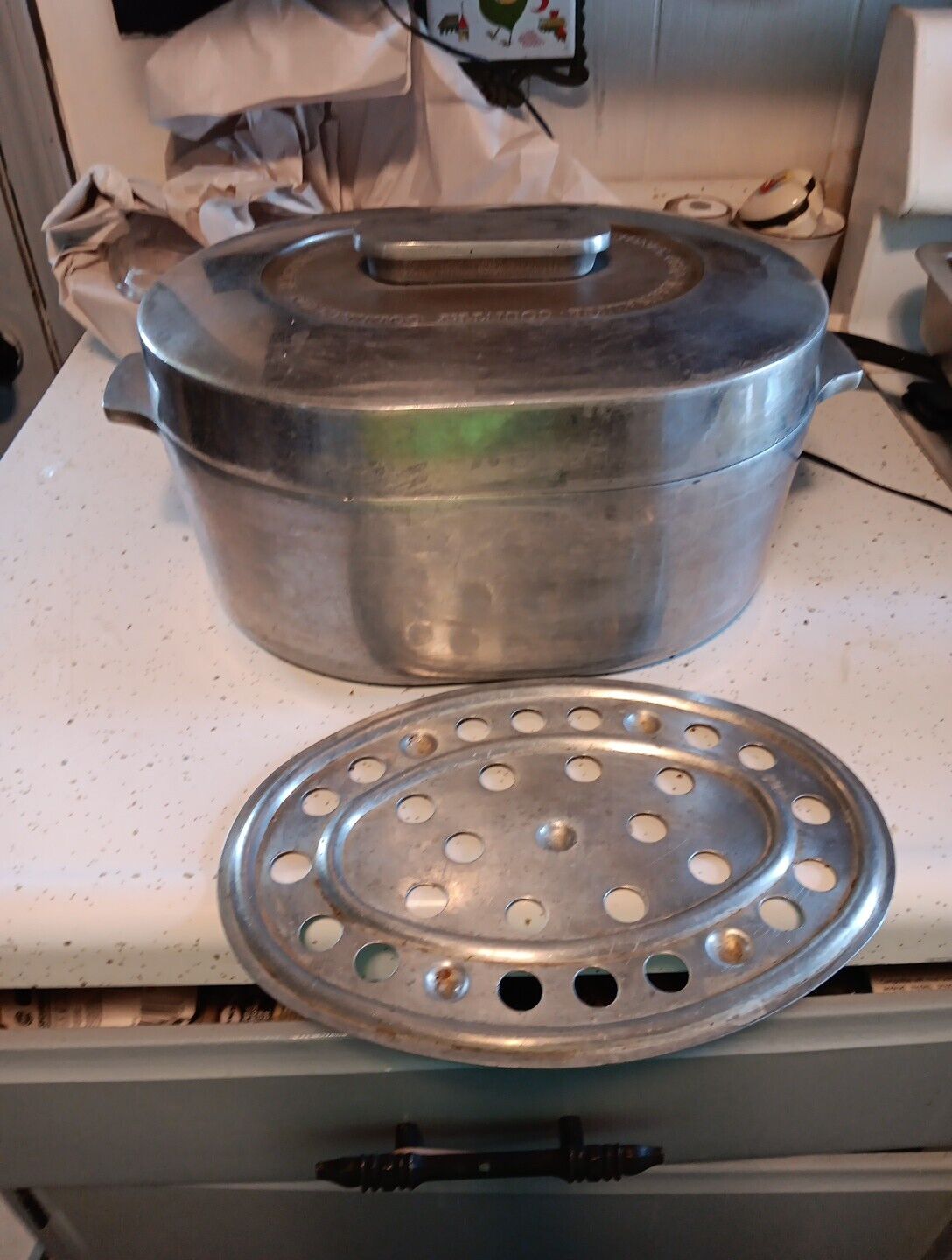 Magnalite Aluminum Roaster W Lid & Trivet GHC 5265 12” Country Collection USA 