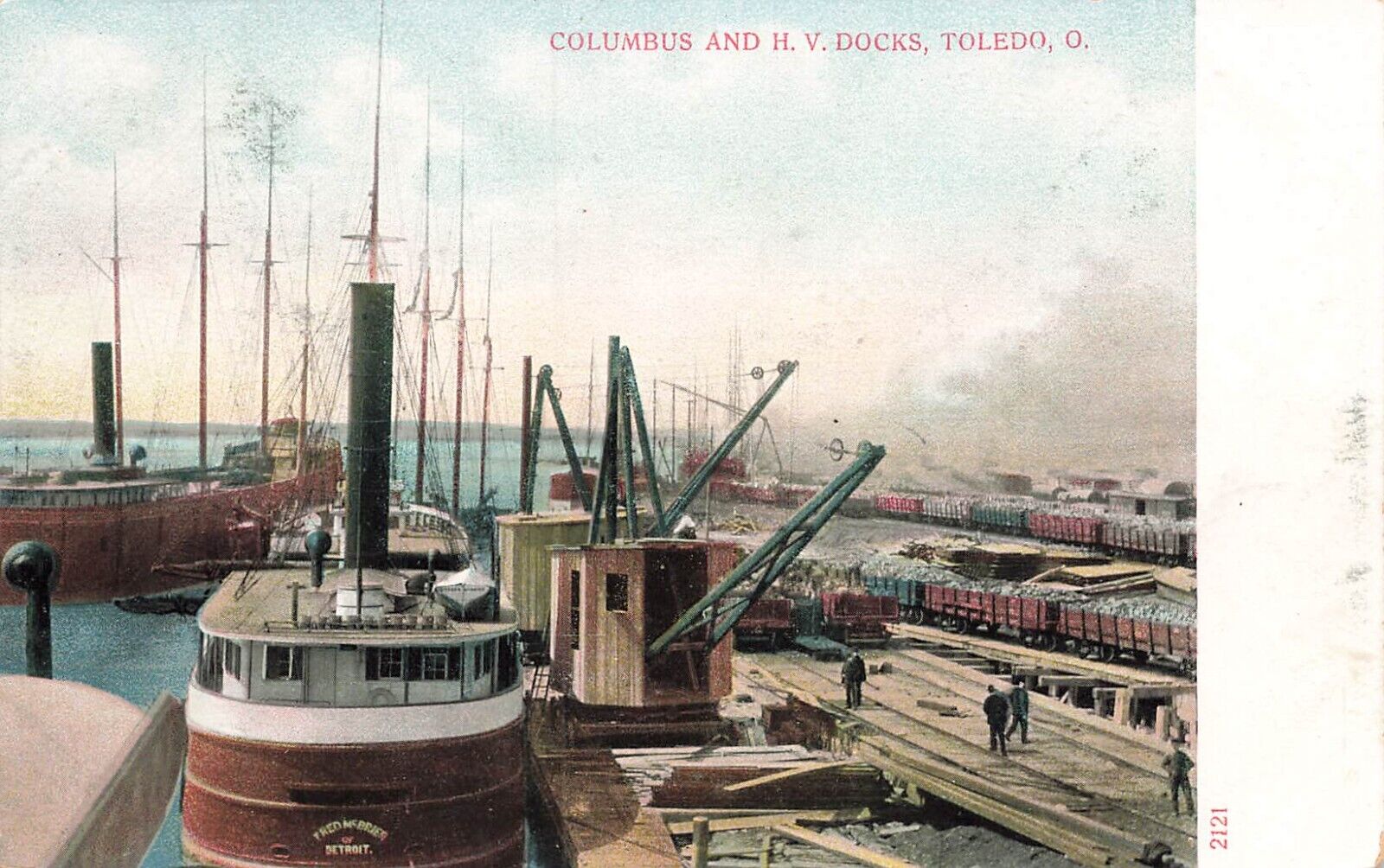 LP17 Toledo Ohio Columbus & H. V. Docks  Vintage Postcard