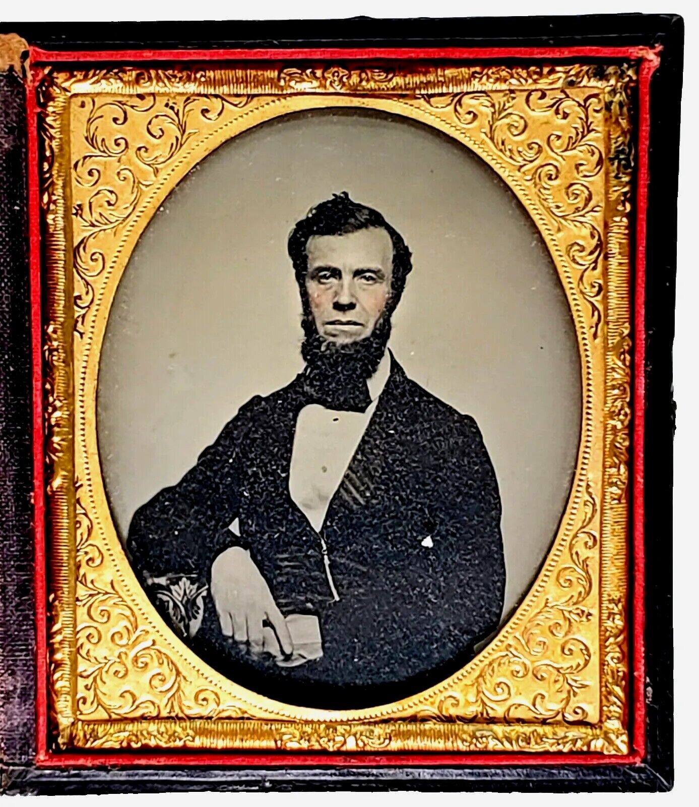 1/6 Plate Ambrotype Of Confederate General Danville Leadbetter CSA Civil War Era