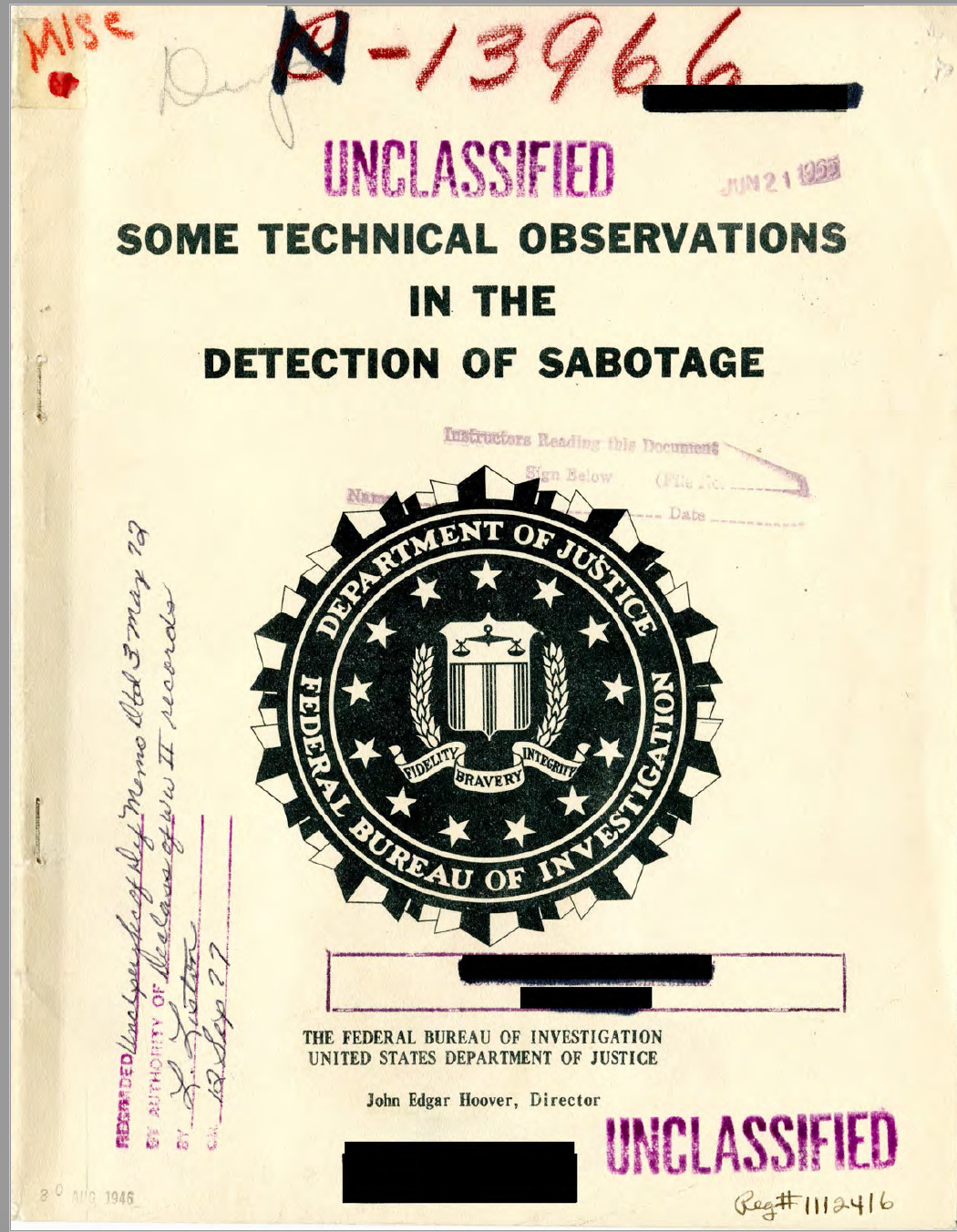 47 Page 1942 FBI Department Of Justice DETECTION OF SABOTAGE Handbook on CD