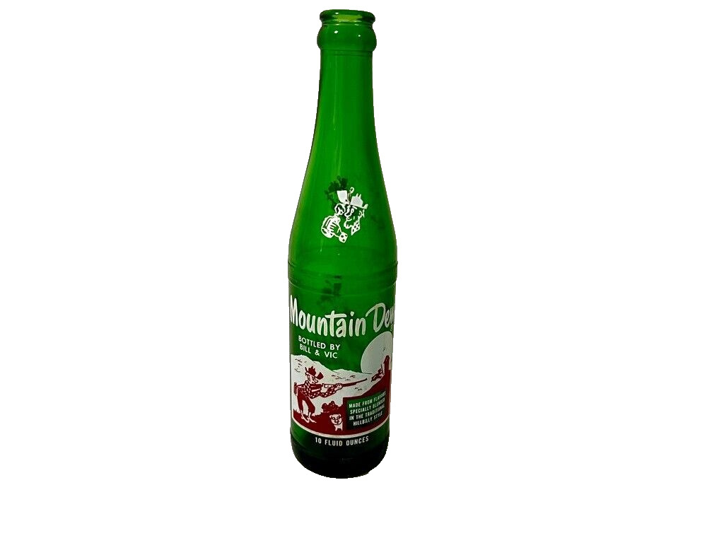 Vintage 1965 Hillbilly Mountain Dew 10oz Soda Bottle, Bottled by 