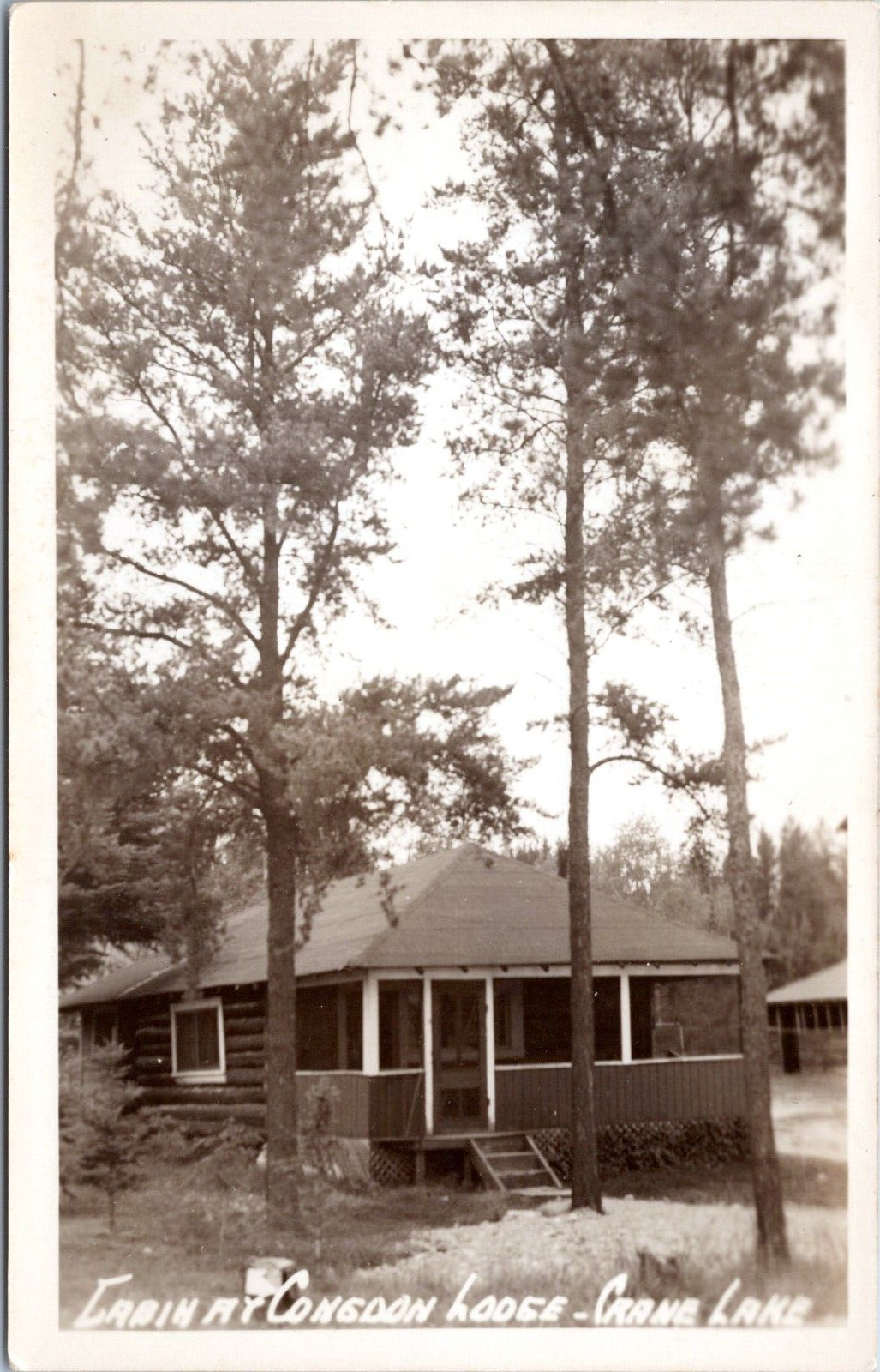 RPPC Cabin, Congdon\'s Gateway Lodge, Crane Lake Minnesota - Real Photo Postcard