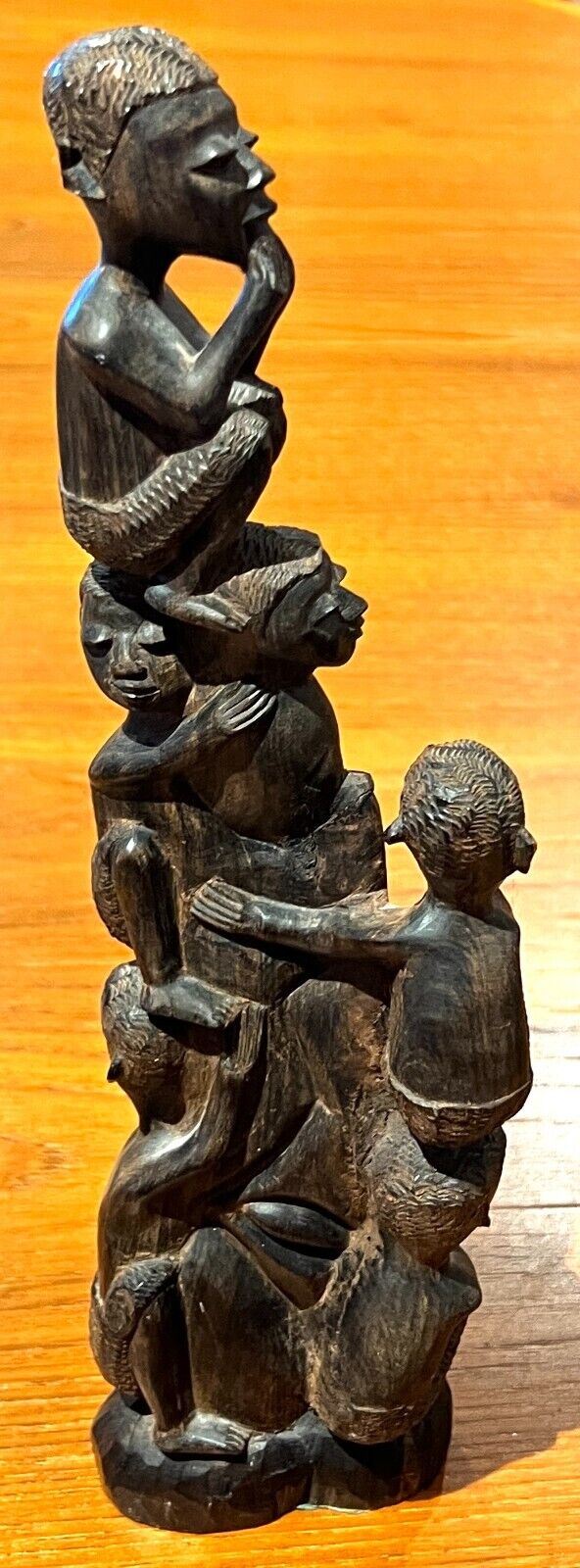 Vintage Wooden Hand Carved Makonde Tree of Life Sculpture from Africa