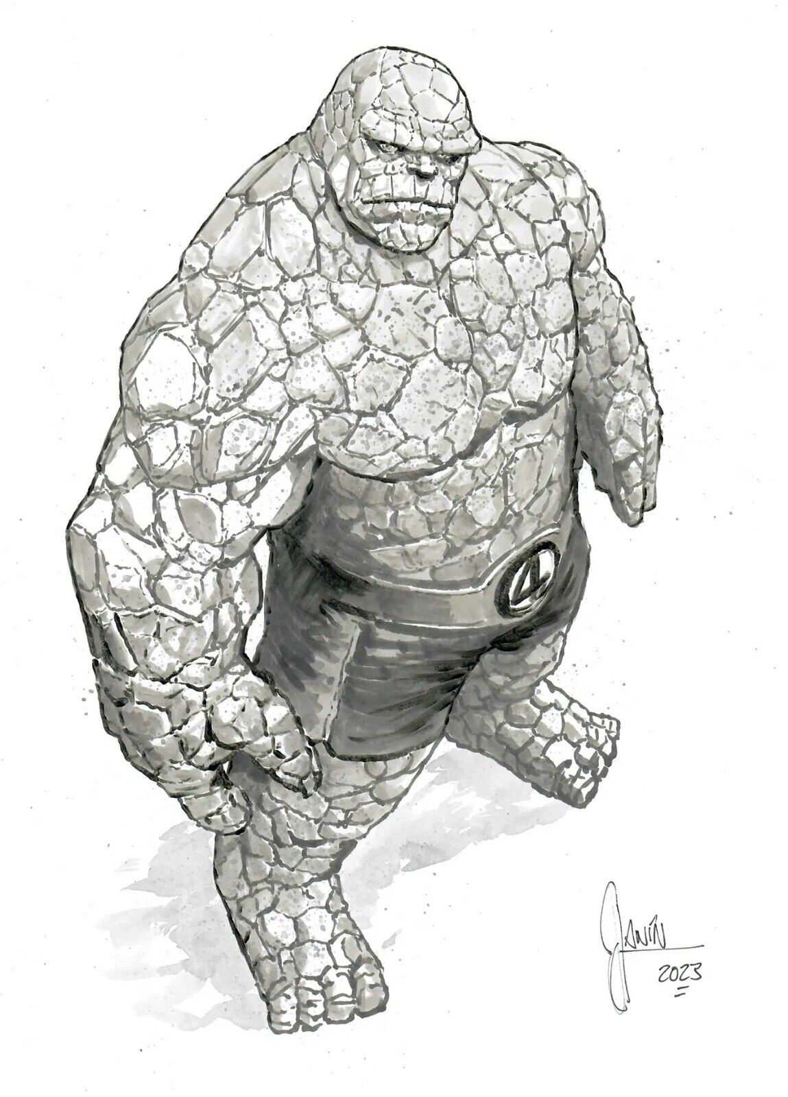 Mikel Janin Original Artwork The Thing Fantastic Four 9x12 Art
