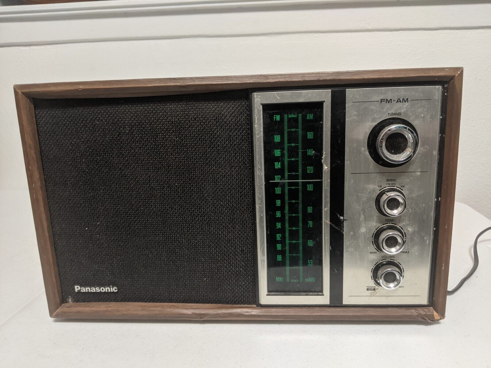 Vintage 1970s Panasonic RE-6516 AM/FM Tabletop Radio Wood Cabinet Tested Working