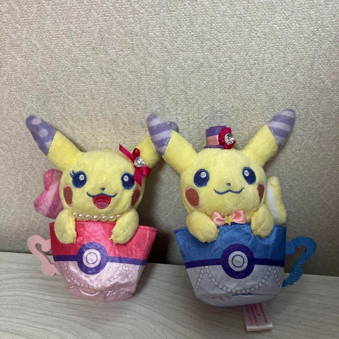 Pokemon Center Pikachu Plush Mascot 2 set Pokeneko Dolce Limited Rare Bulk sale