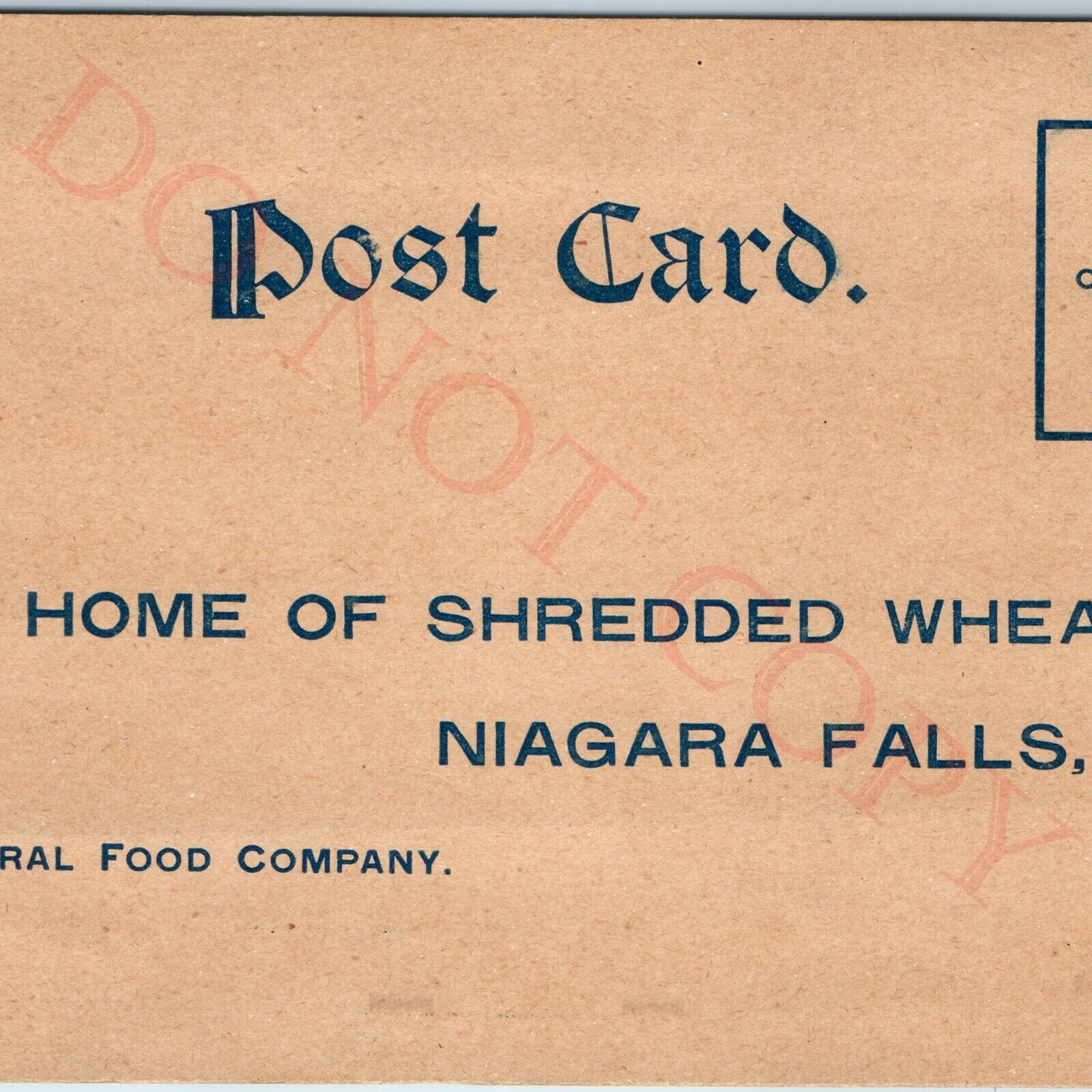 c1910s Niagara Falls, NY Natural Food Co Advertising Postcard Shredded Wheat A45