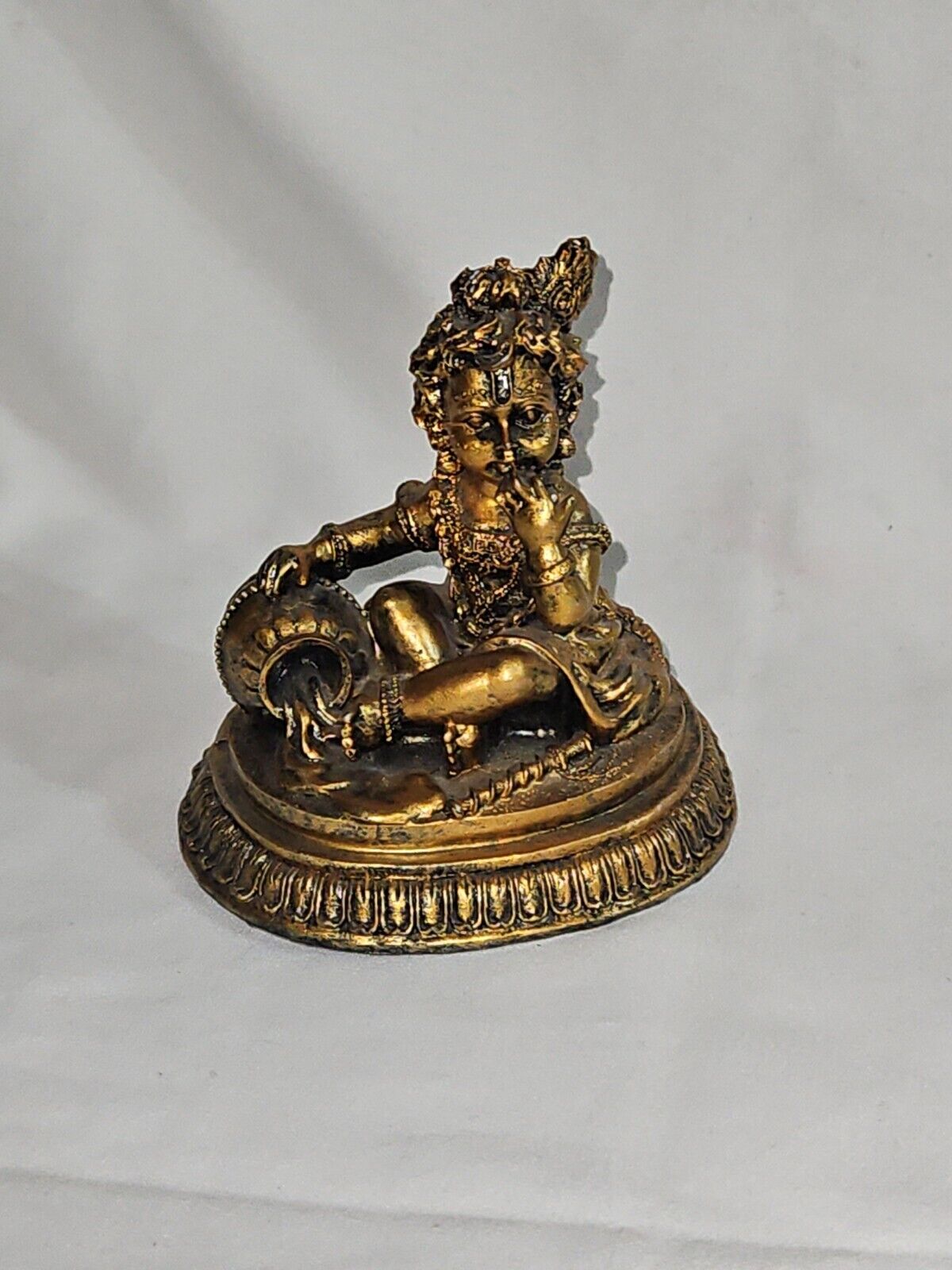 Brass Baby Krishan Idol Makhan Chor Statue Decorative  Figurine Sculpture