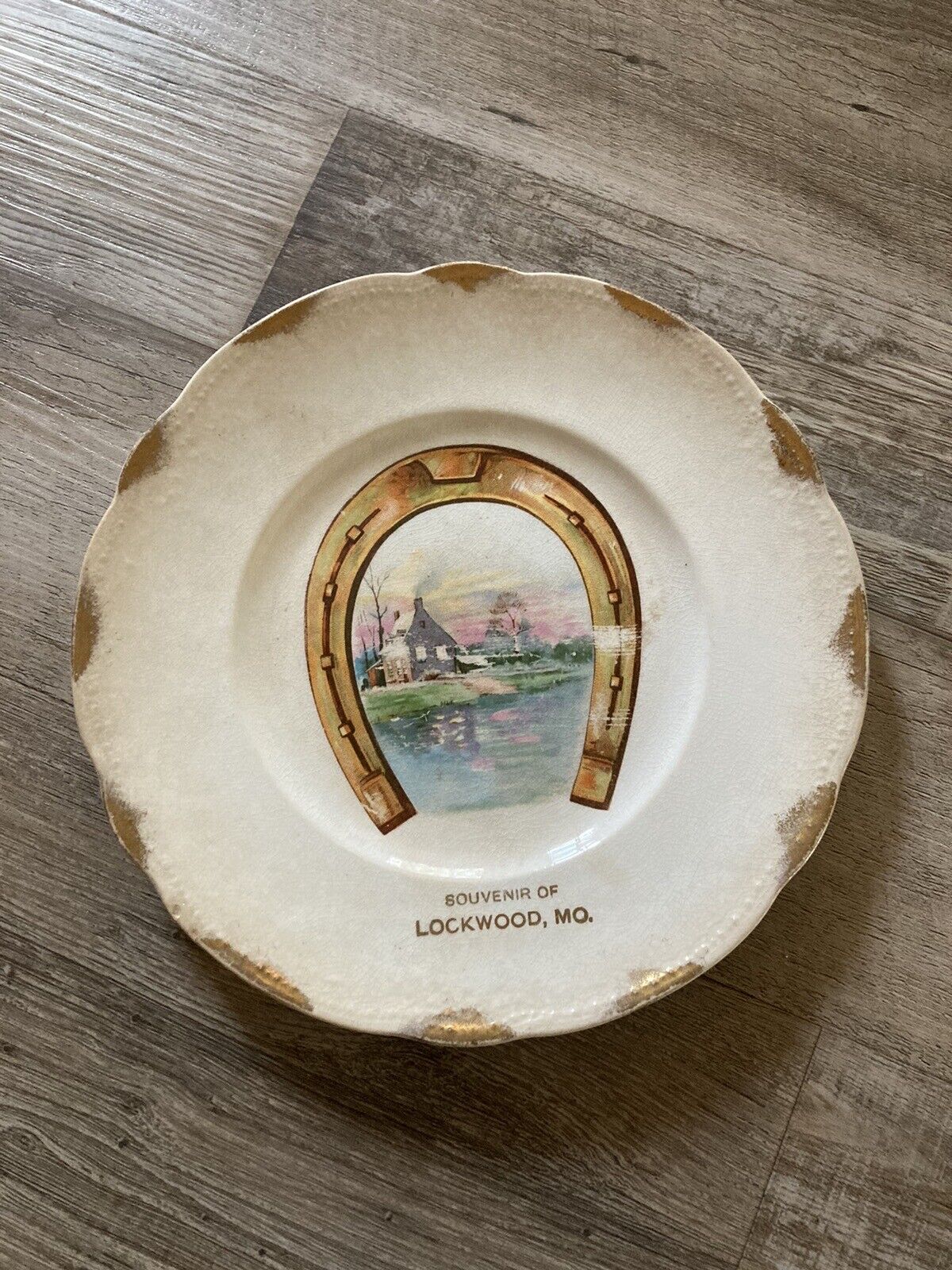 Vintage Antique Harker Pottery Souvenir Plate