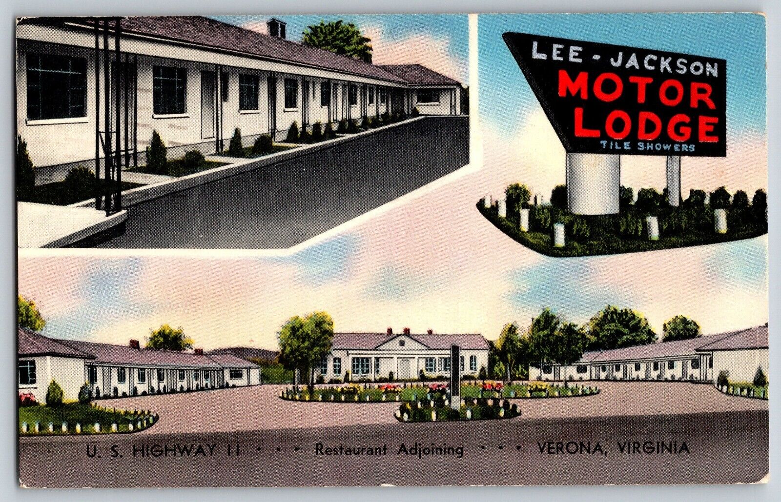 Verona, Virginia - Lee - Jackson Motor Lodge - Vintage Postcard - Posted 1957