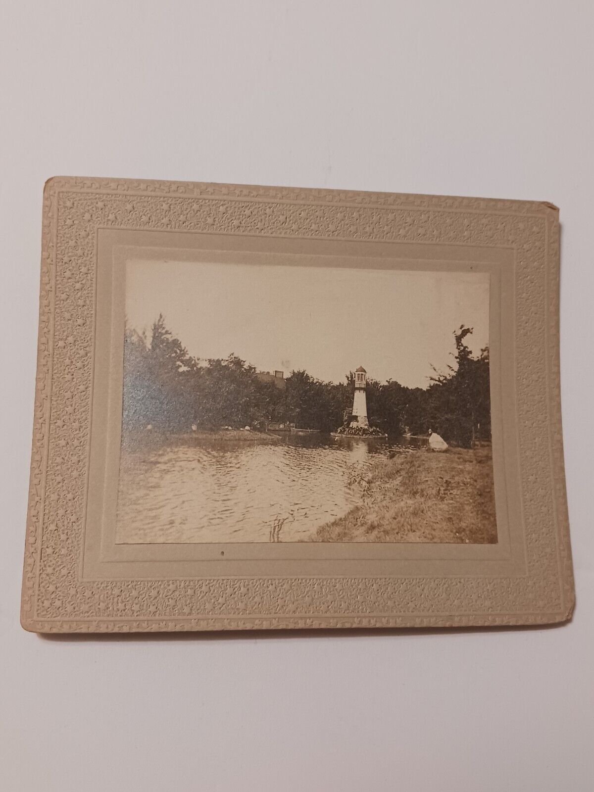 Antique Palmer Park Lighthouse Detroit MI Photograph Cabinet Card Photo
