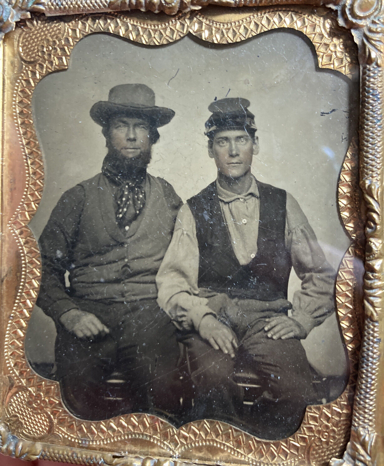 Ambrotype 1/6th Plate Photo Civil War Confederates From Perry Georgia
