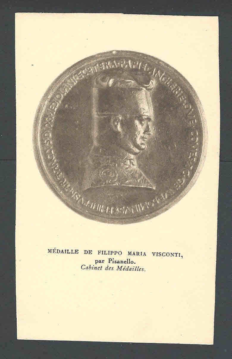Ca 1910 PPC Medal Medaille De Filippo Maria Visconti By Pisanello See Info