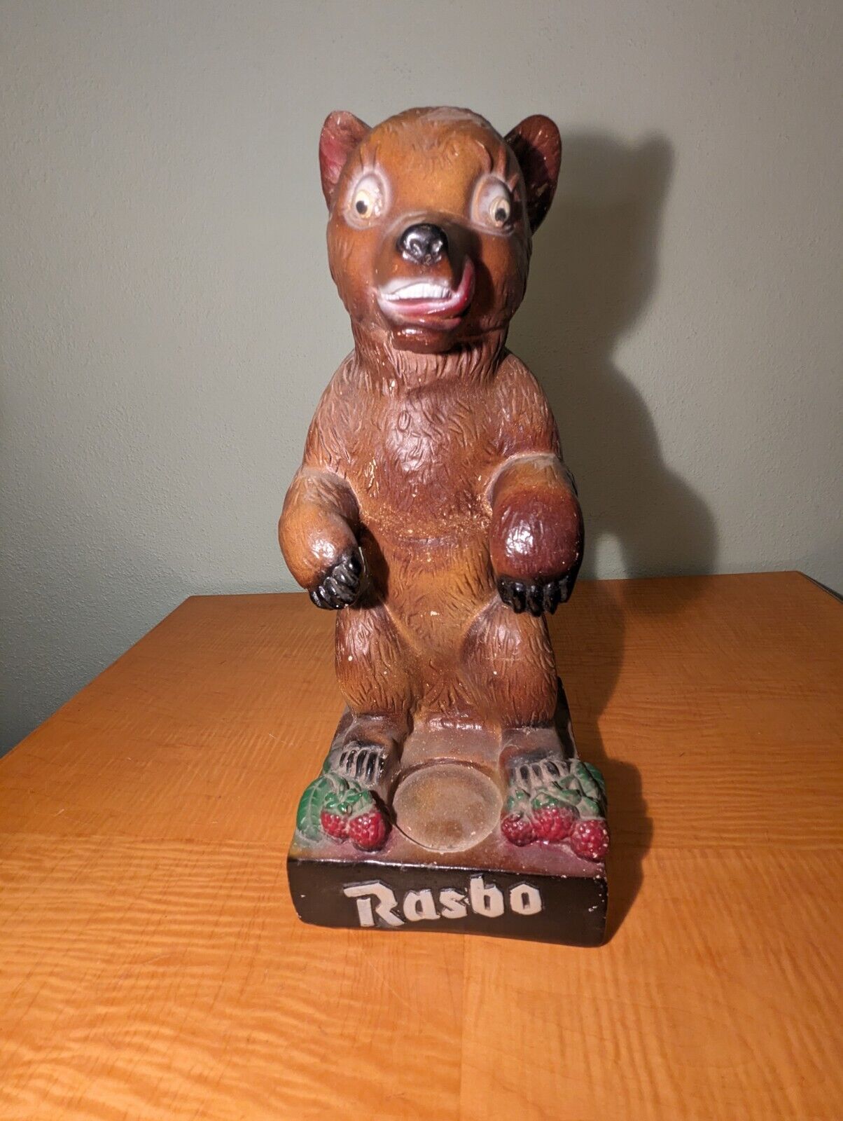 1930's Rare Rasbo Gin Bear Chalkware Advertising Figure $650